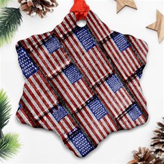 Usa Flag Grunge Pattern Ornament (snowflake) by dflcprints