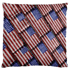 Usa Flag Grunge Pattern Large Cushion Case (two Sides) by dflcprints