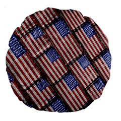 Usa Flag Grunge Pattern Large 18  Premium Round Cushions by dflcprints