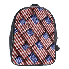 Usa Flag Grunge Pattern School Bags (xl)  by dflcprints