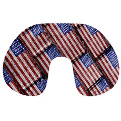 Usa Flag Grunge Pattern Travel Neck Pillows by dflcprints