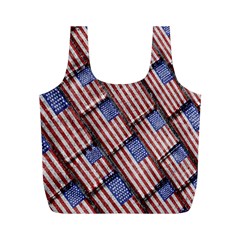 Usa Flag Grunge Pattern Full Print Recycle Bags (m)  by dflcprints