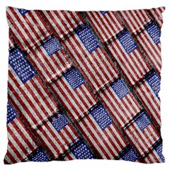 Usa Flag Grunge Pattern Large Flano Cushion Case (two Sides) by dflcprints