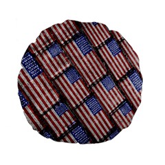 Usa Flag Grunge Pattern Standard 15  Premium Flano Round Cushions by dflcprints