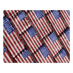 Usa Flag Grunge Pattern Double Sided Flano Blanket (large)  by dflcprints