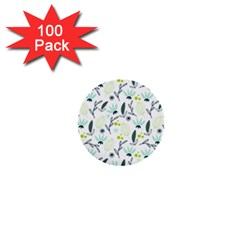 Hand Drawm Seamless Floral Pattern 1  Mini Buttons (100 Pack)  by TastefulDesigns