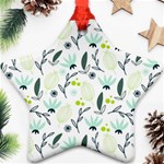 Hand drawm seamless floral pattern Star Ornament (Two Sides) Front