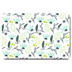 Hand Drawm Seamless Floral Pattern Large Doormat 