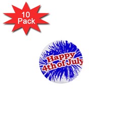 Happy 4th Of July Graphic Logo 1  Mini Buttons (10 Pack)  by dflcprints