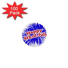 Happy 4th Of July Graphic Logo 1  Mini Buttons (100 Pack)  by dflcprints