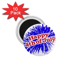 Happy 4th Of July Graphic Logo 1 75  Magnets (10 Pack)  by dflcprints