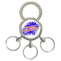 Happy 4th Of July Graphic Logo 3-ring Key Chains by dflcprints