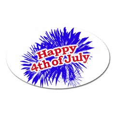 Happy 4th Of July Graphic Logo Oval Magnet by dflcprints