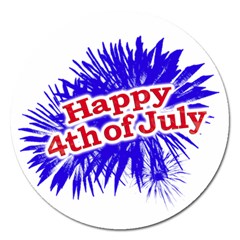 Happy 4th Of July Graphic Logo Magnet 5  (round) by dflcprints