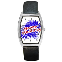 Happy 4th Of July Graphic Logo Barrel Style Metal Watch by dflcprints