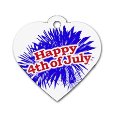 Happy 4th Of July Graphic Logo Dog Tag Heart (one Side) by dflcprints