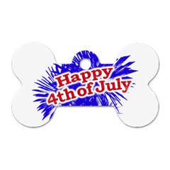 Happy 4th Of July Graphic Logo Dog Tag Bone (two Sides) by dflcprints