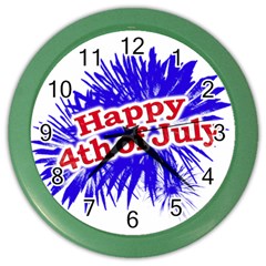 Happy 4th Of July Graphic Logo Color Wall Clocks by dflcprints