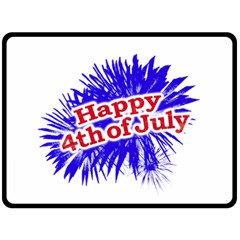 Happy 4th Of July Graphic Logo Fleece Blanket (large)  by dflcprints