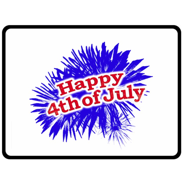 Happy 4th Of July Graphic Logo Fleece Blanket (Large) 