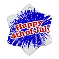 Happy 4th Of July Graphic Logo Snowflake Ornament (two Sides) by dflcprints