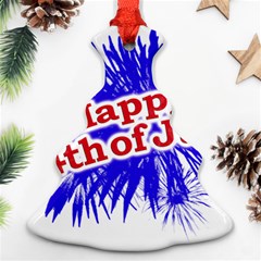 Happy 4th Of July Graphic Logo Christmas Tree Ornament (two Sides) by dflcprints