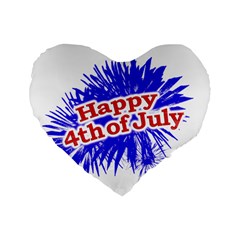 Happy 4th Of July Graphic Logo Standard 16  Premium Heart Shape Cushions by dflcprints