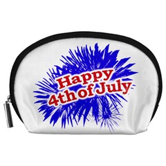 Happy 4th Of July Graphic Logo Accessory Pouches (large)  by dflcprints