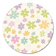 Beautiful Spring Flowers Background Magnet 5  (round) by TastefulDesigns