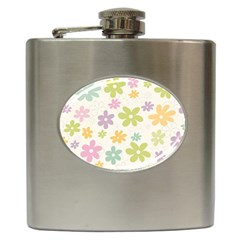 Beautiful Spring Flowers Background Hip Flask (6 Oz) by TastefulDesigns