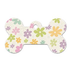 Beautiful Spring Flowers Background Dog Tag Bone (one Side) by TastefulDesigns