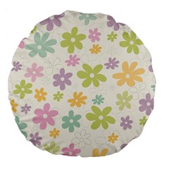 Beautiful Spring Flowers Background Large 18  Premium Flano Round Cushions by TastefulDesigns