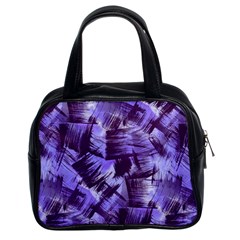 Purple Paint Strokes Classic Handbags (2 Sides)