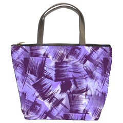 Purple Paint Strokes Bucket Bags