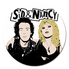 Sid And Nancy Magnet 5  (round) by Valentinaart