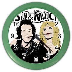 Sid And Nancy Color Wall Clocks by Valentinaart