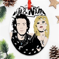 Sid And Nancy Ornament (oval Filigree) by Valentinaart