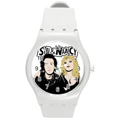 Sid And Nancy Round Plastic Sport Watch (m) by Valentinaart