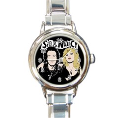 Sid And Nancy Round Italian Charm Watch by Valentinaart