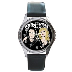 Sid And Nancy Round Metal Watch by Valentinaart