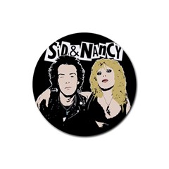 Sid And Nancy Rubber Round Coaster (4 Pack)  by Valentinaart