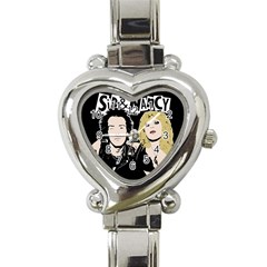 Sid And Nancy Heart Italian Charm Watch by Valentinaart