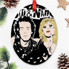 Sid And Nancy Ornament (oval Filigree) by Valentinaart