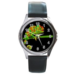 Chameleons Round Metal Watch by Valentinaart