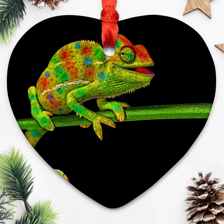 Chameleons Ornament (Heart)