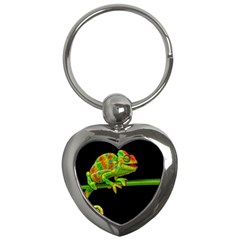 Chameleons Key Chains (heart)  by Valentinaart