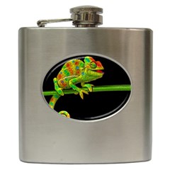 Chameleons Hip Flask (6 Oz) by Valentinaart