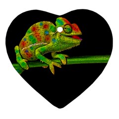 Chameleons Heart Ornament (two Sides) by Valentinaart