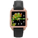 Chameleons Rose Gold Leather Watch  Front