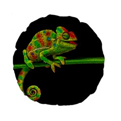 Chameleons Standard 15  Premium Flano Round Cushions by Valentinaart